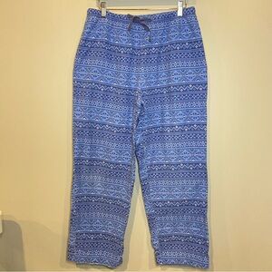 LL Bean Men's Flannel Pajama Pants Blue Fair Isle Print Size Small 100% Cotton